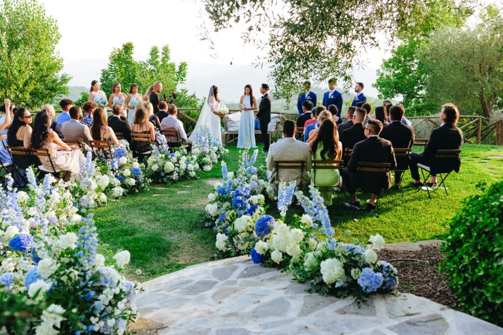 intimate wedding in Umbria garden ceremony