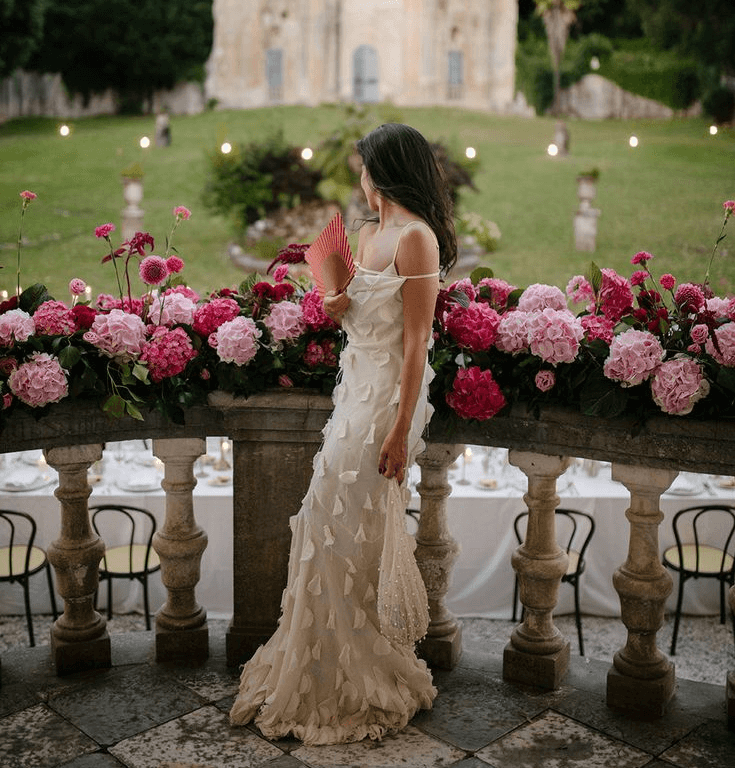 bride with flowers