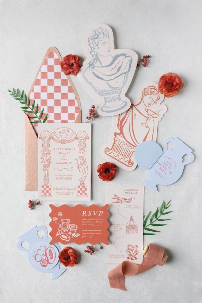 Destination wedding in italy stationery