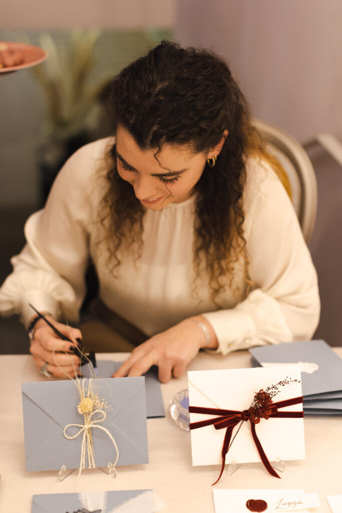 Calligraphy designer writing